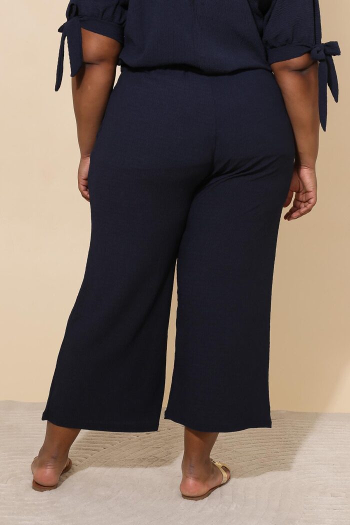 Pantalon bleu marine ample avec poches – Image 4