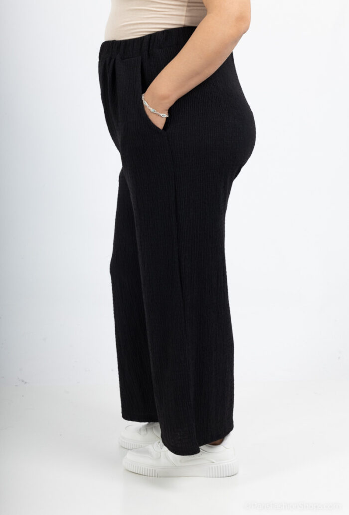 Pantalon noir ample avec poches – Image 2