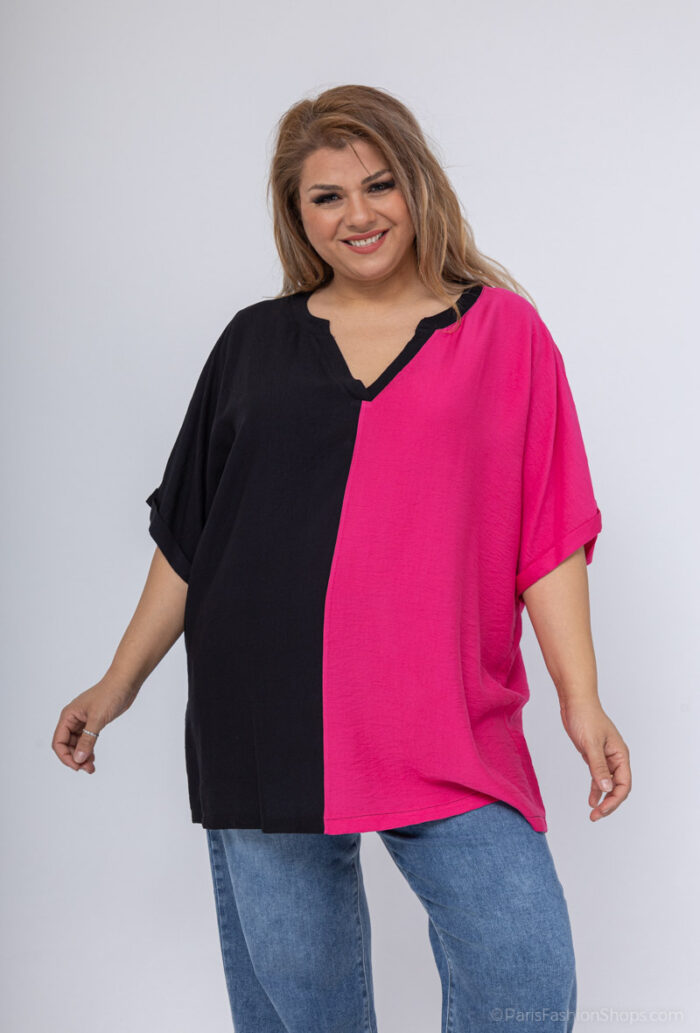 TOP Bicolore - rose / noir - du 46 au 60