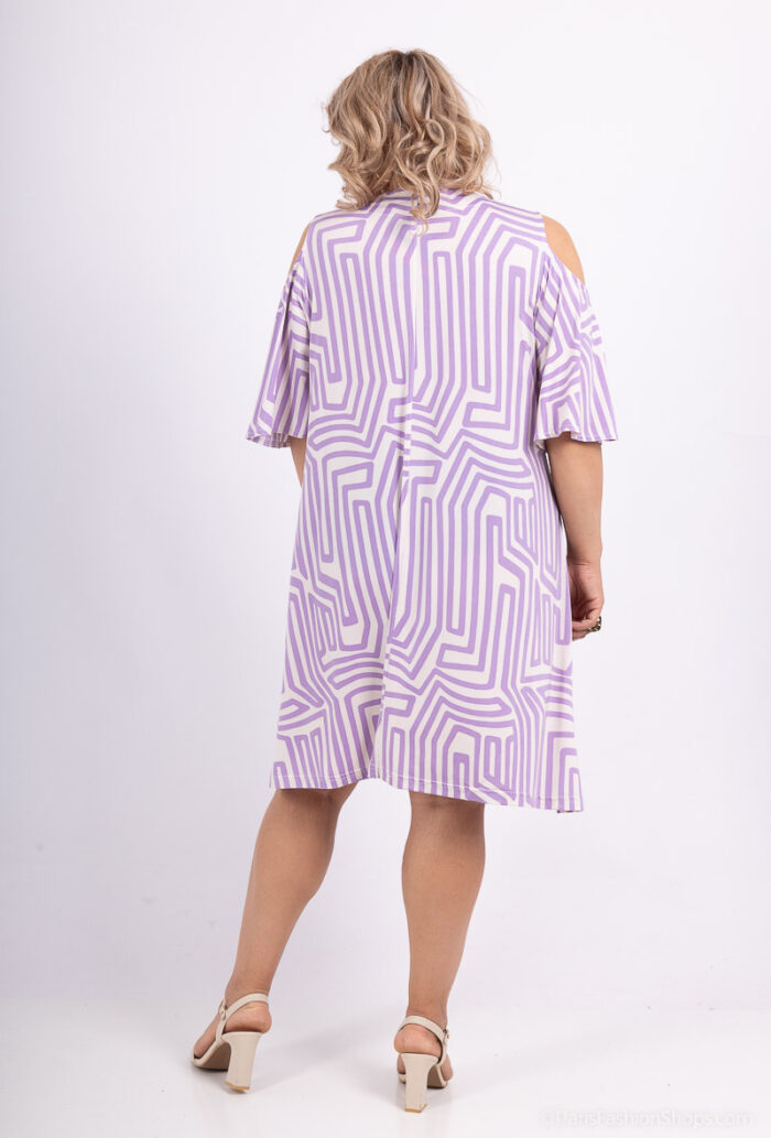 Robe midi imprimé Lilas- 46 au 60 – Image 3