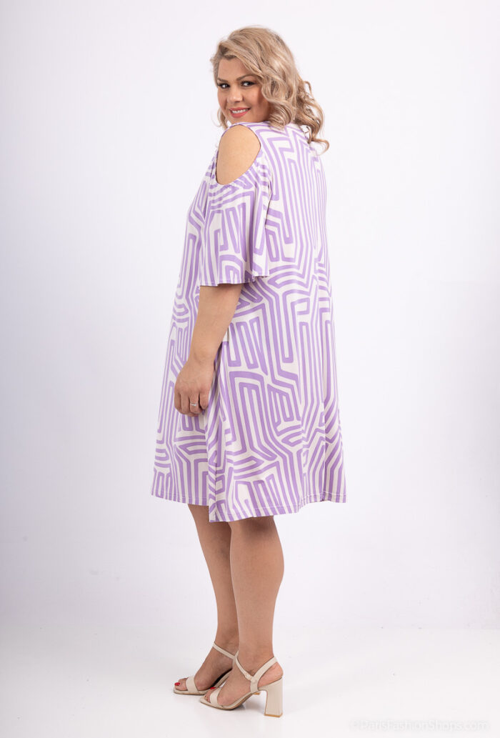 Robe midi imprimé Lilas- 46 au 60 – Image 4